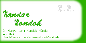 nandor mondok business card