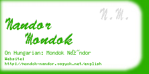 nandor mondok business card